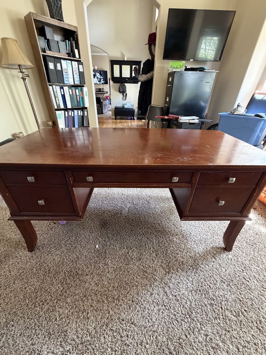 $200 OBO Cherry wood bankers desk.