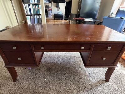 $200 OBO Cherry wood bankers desk.