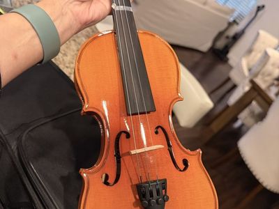 Mendini by Cecilio MV400 Solid Wood Violin – Beginner/Student Model with Case