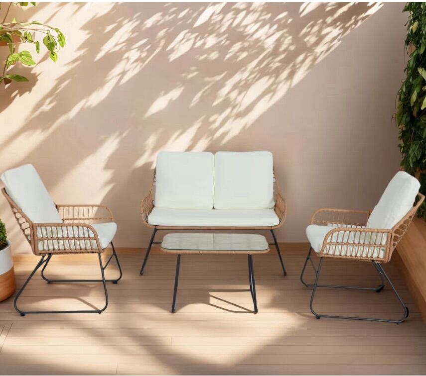 New 4 - Piece Wicker Patio Furniture Set