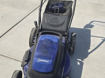 Kobalt 40V Max Cordless Electric Lawn Mower with Grass Catcher Bag - Blue