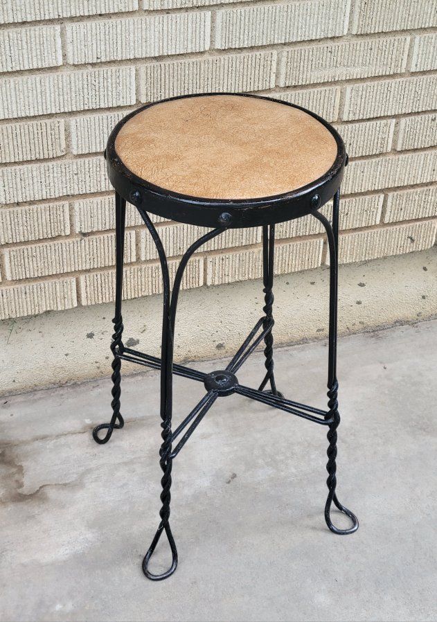 Vintage Wrought Iron Ice Cream Parlor Stool