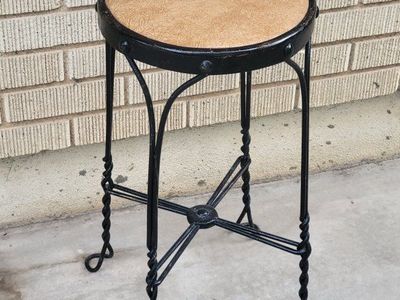 Vintage Wrought Iron Ice Cream Parlor Stool