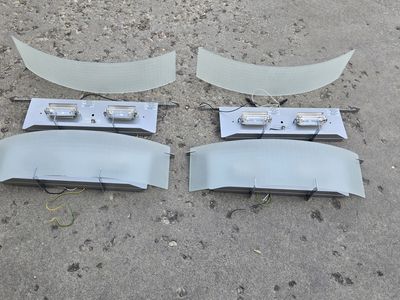 Set of 4 Modern Wall Sconce Light Fixtures - Frosted Glass