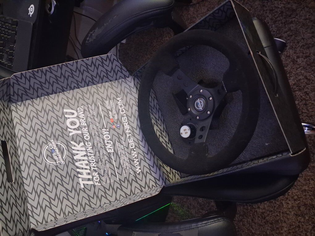 350MM 3" NRG BLACK SUEDE DEEP DISH WITH HOLES