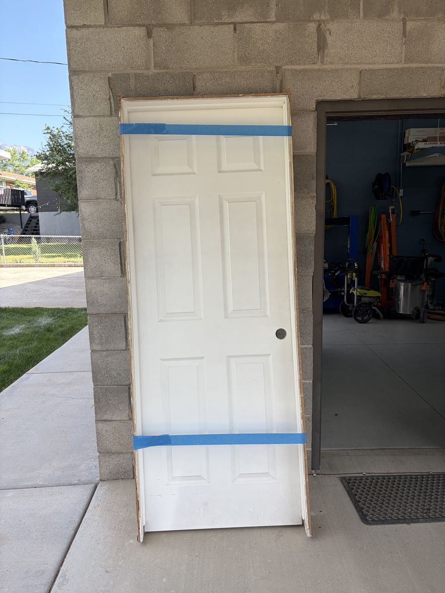 White 6-Panel Interior Prehung Door Slabs with Door Frames, 30in x 80in and 32in x 80in RH swing