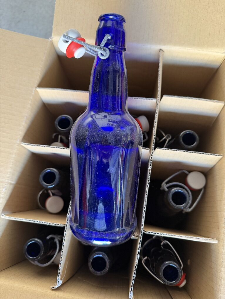 9 Blue Glass 16oz EZ-CAP Bottles