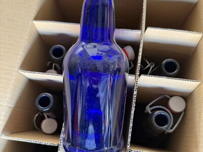 9 Blue Glass 16oz EZ-CAP Bottles