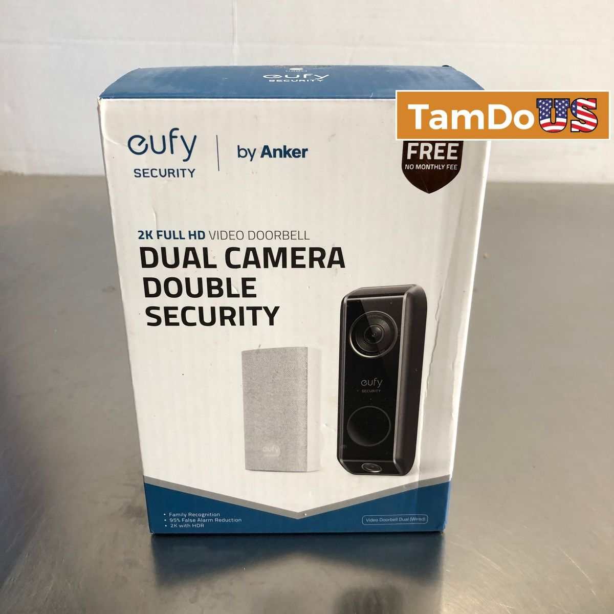 eufy Dual Camera Smart Video Doorbell + Chime 2K HDR Security Cam work w/ Alexa