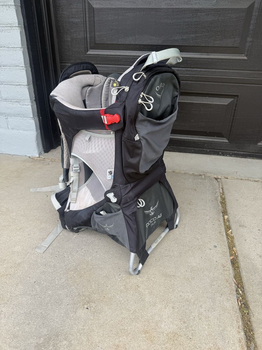 Osprey Poco AG Plus Child Carrier Backpack - Black/Gray, Good Condition