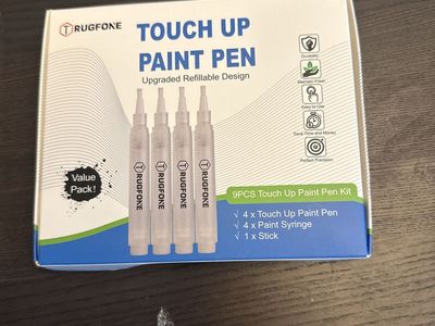 Rugfone 9-Piece Upgraded Refillable Touch Up Paint Pen Kit with Syringes & Stick