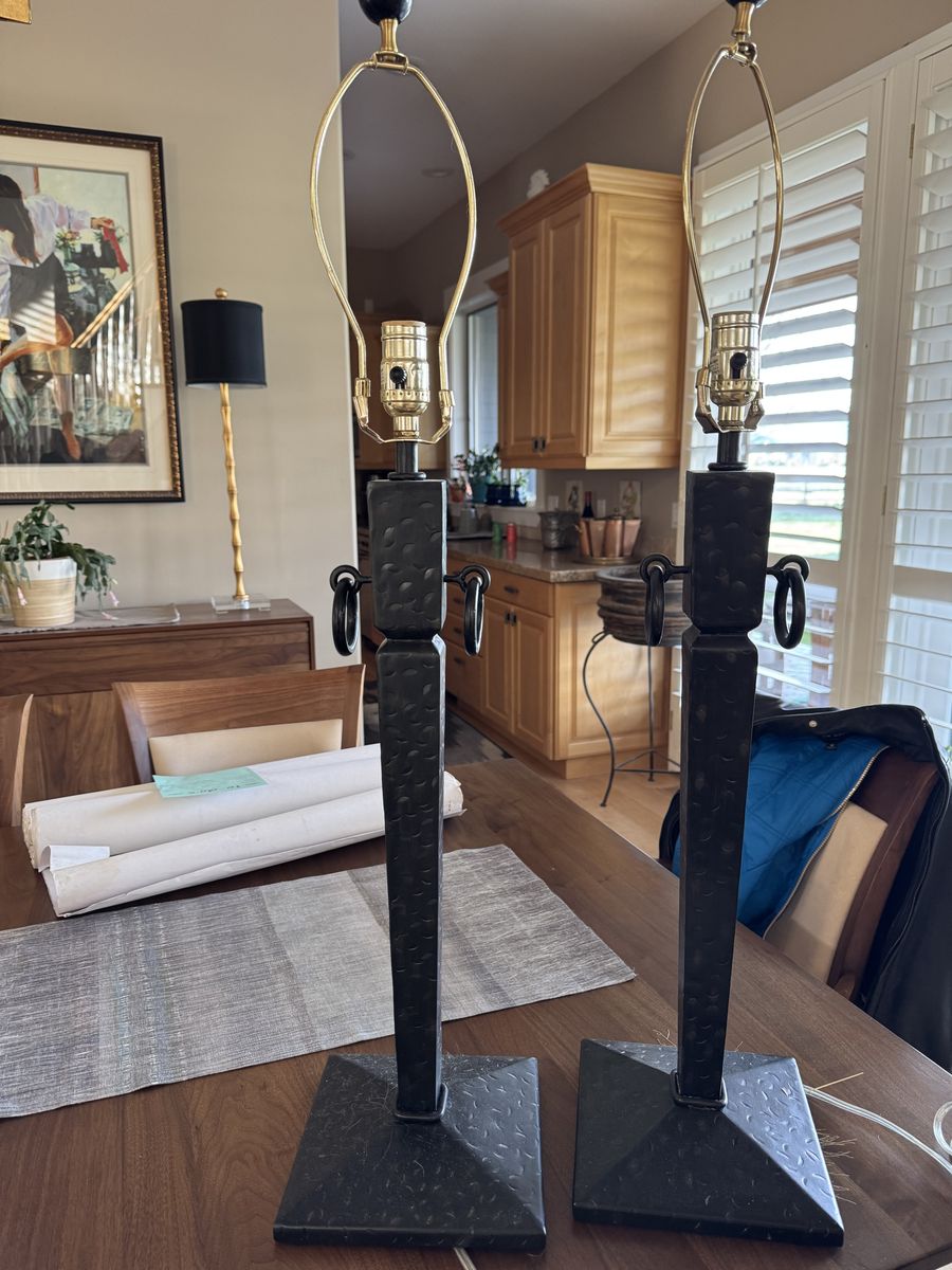 Black Hammered Lamps (2)