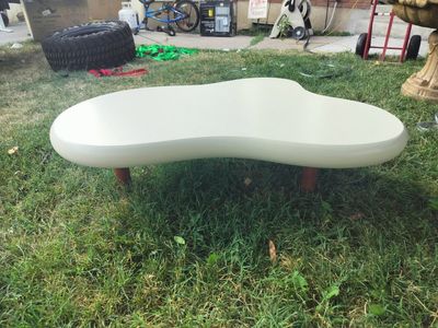 Unique Organic Shape Coffee Table - Cream/Off-White