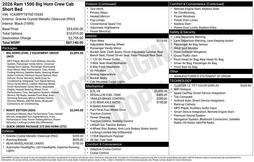 2026 Ram 1500 Big Horn