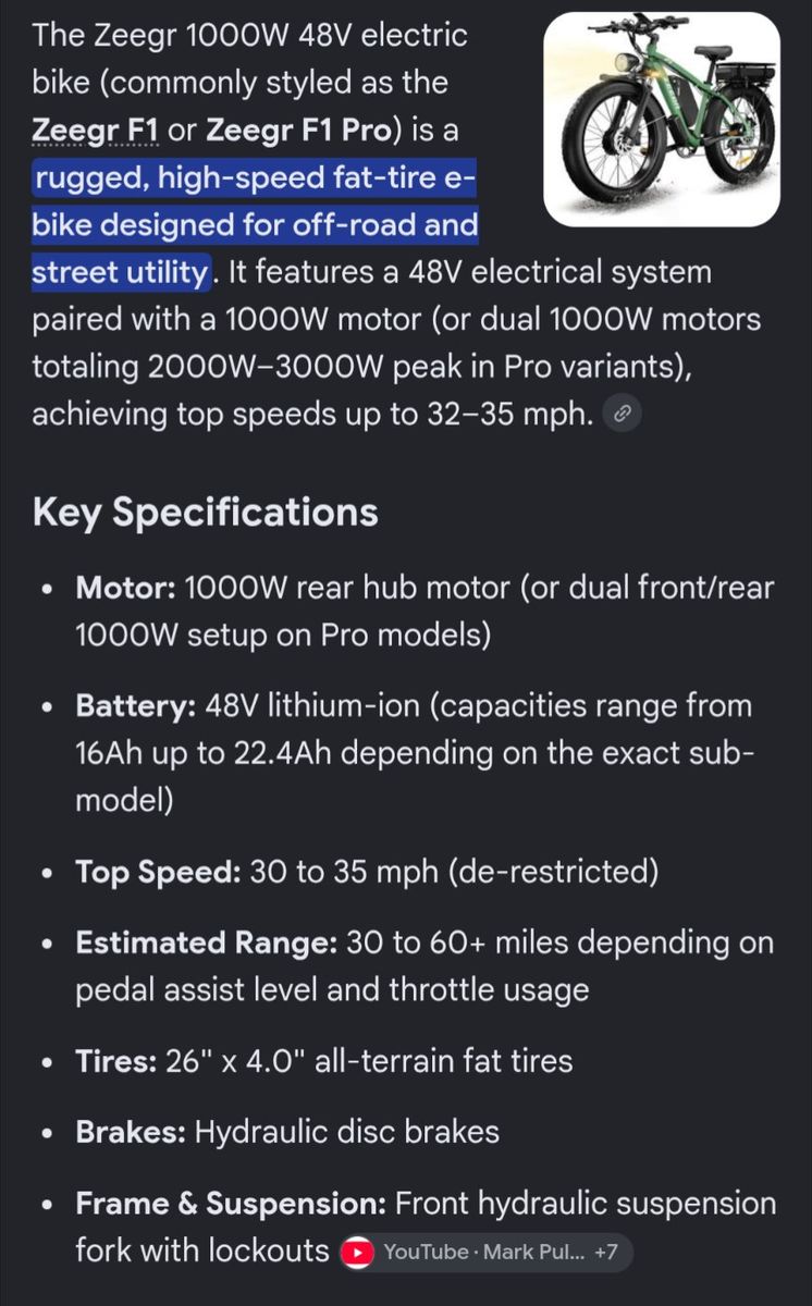 New EBike: 5 Speed 1000 Watt 48V Electric Bike Ready for Fun and Commutes