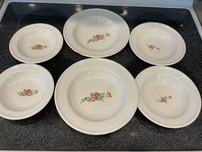VTG 6 Piece Enamelware Dishes
