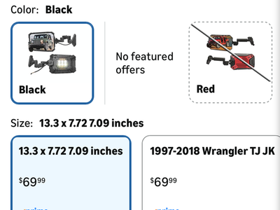 2021 Jeep Wrangler 2 Door - Side Mirrors Kit when Doors Are Off.