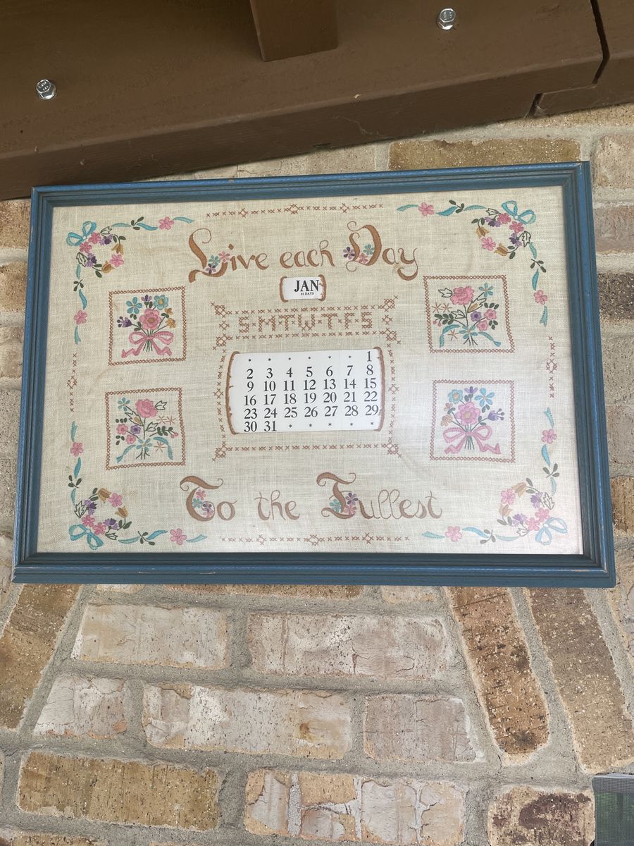 Hand embroidered calander