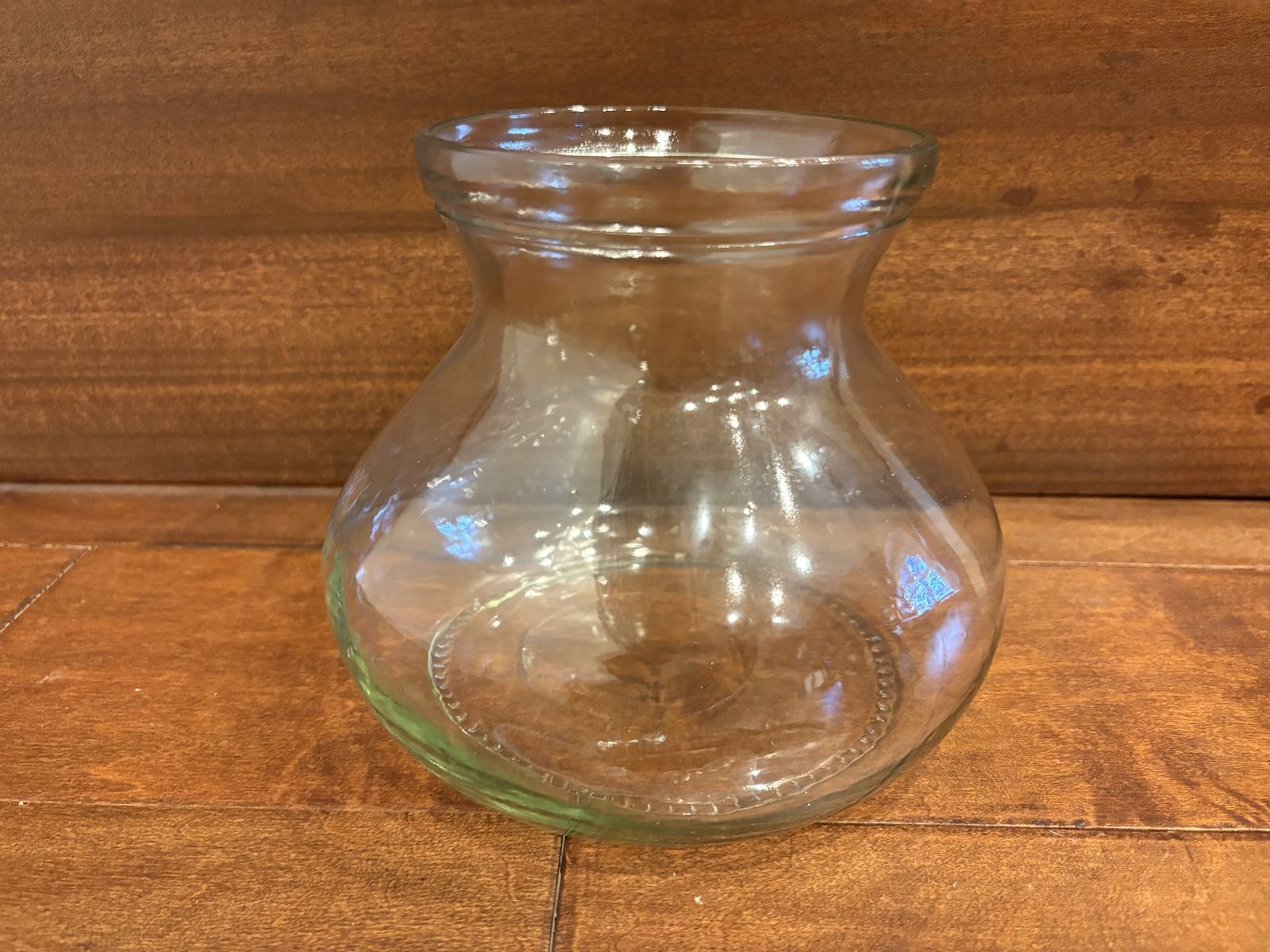 Short Thick Clear Glass Rosie Posie Vase