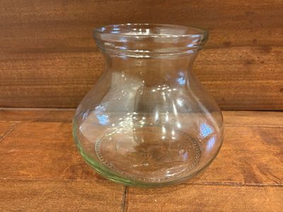 Short Thick Clear Glass Rosie Posie Vase