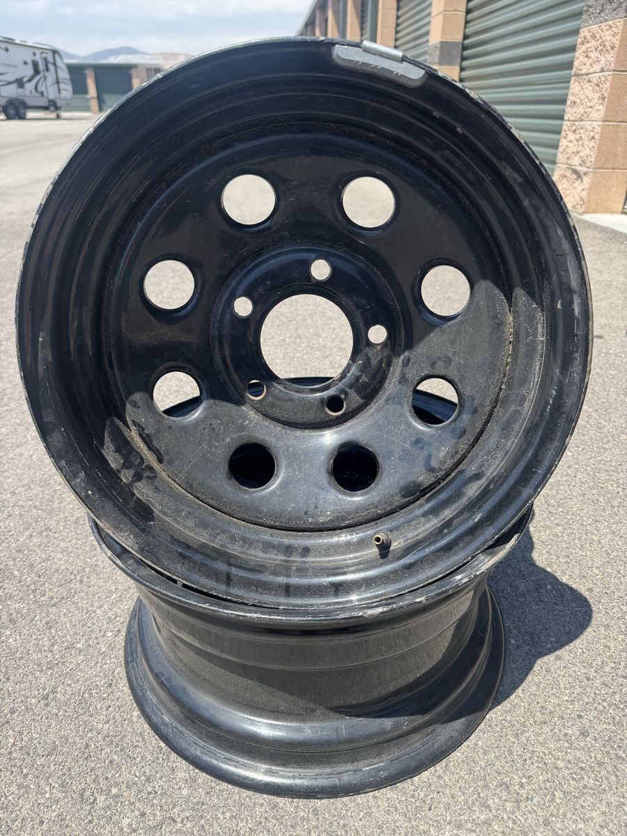 Black Steel Wheels Rims 15x7J for Truck/SUV - Set of 4, Max Load 2100 LBS, Made 2017