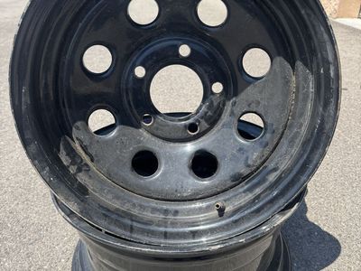 Black Steel Wheels Rims 15x7J for Truck/SUV - Set of 4, Max Load 2100 LBS, Made 2017