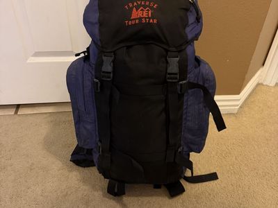 REI Traverse Tour Star 50L Internal Frame Backpack - Blue/Black for Trekking