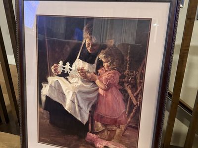 Framed & Matted Limited Edition S.L. Jones 'Grandma's Cookies' Print - 26x32 inches