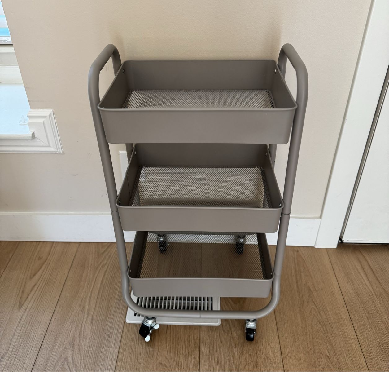 Brightroom 3 Tier Metal Utility Cart Gray