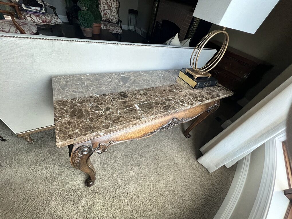 Marble Top Entry Table