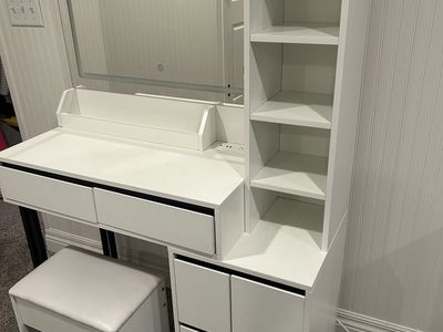 vanity with chair
