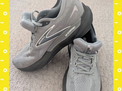 Brooks Men's Glycerin GTS 22 Supportive Running Shoe Primer Gray/Ebony/Bluewash (Size 10)
