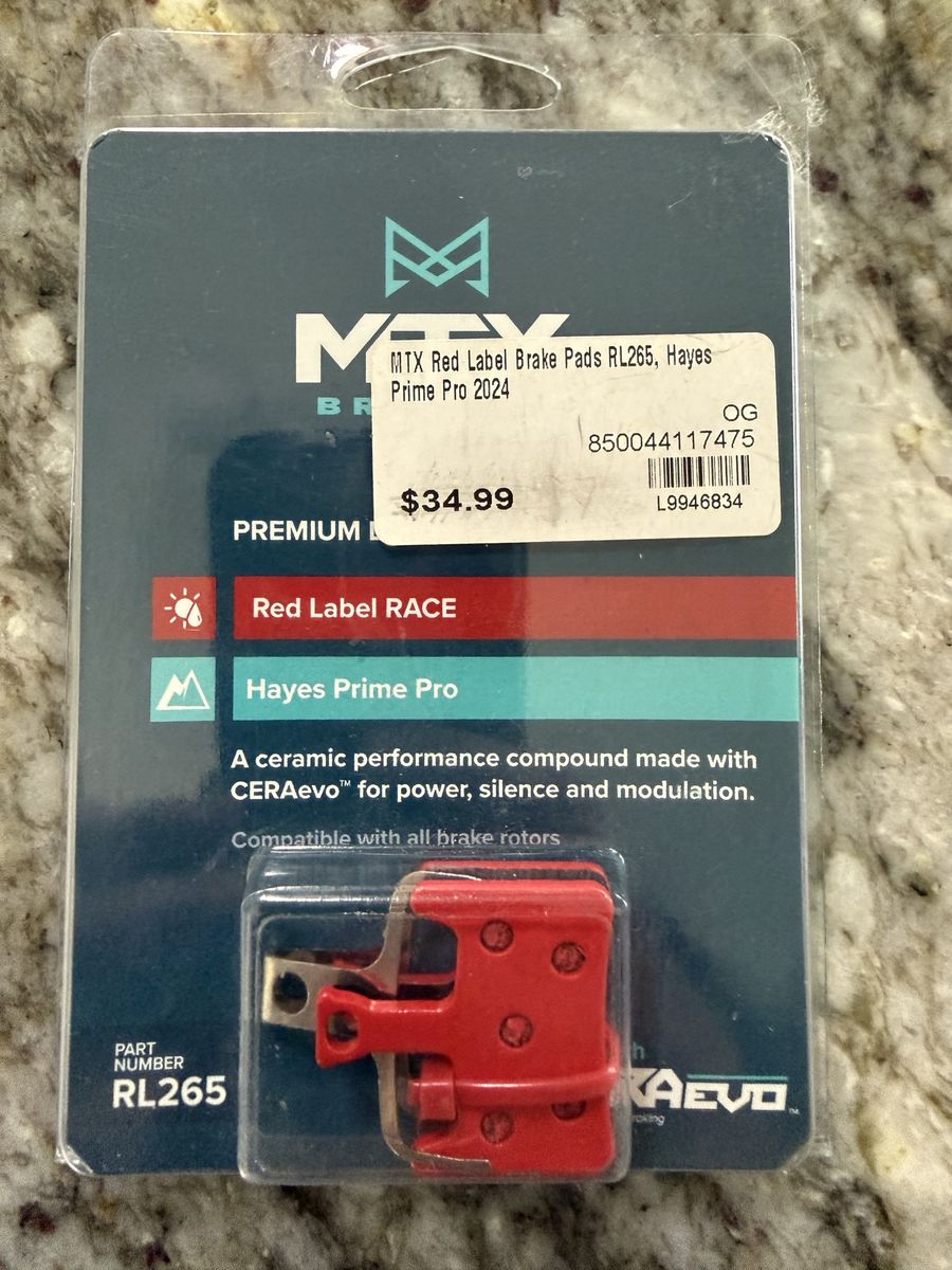 MTX Braking Red Label RACE Brake Pads RL265 for Hayes Prime Pro Ceramic