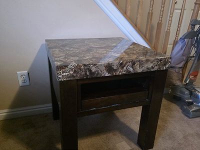 Faux Marble Top Coffee Table and Matching End Table Set