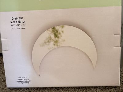 Urban Outfitters Crescent Moon Mirror - 11.5" x 14" Glass, Wood, Metal Wall Decor