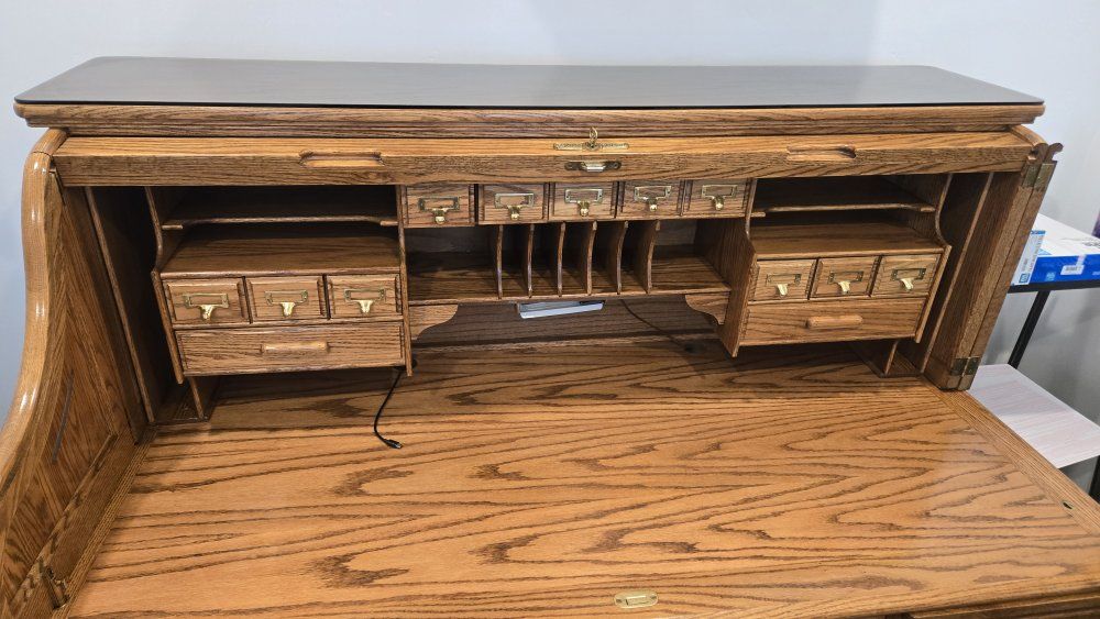 vintage oak crest desk