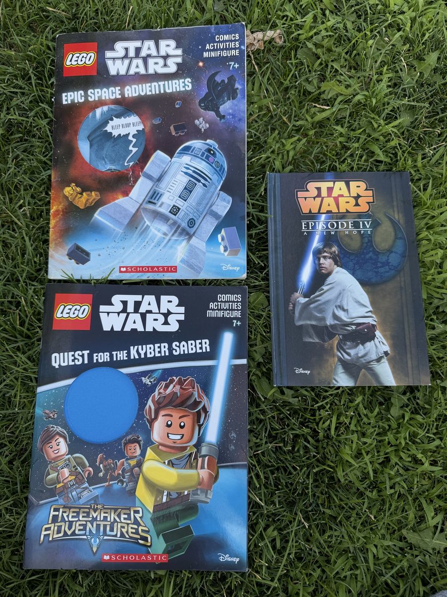 LEGO Star Wars Books & Episode IV: A New Hope Book Lot - Epic Space Adventures, Quest for Kyber Saber