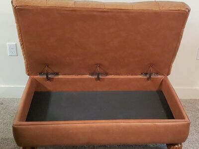 Large Leather Storage Ottoman