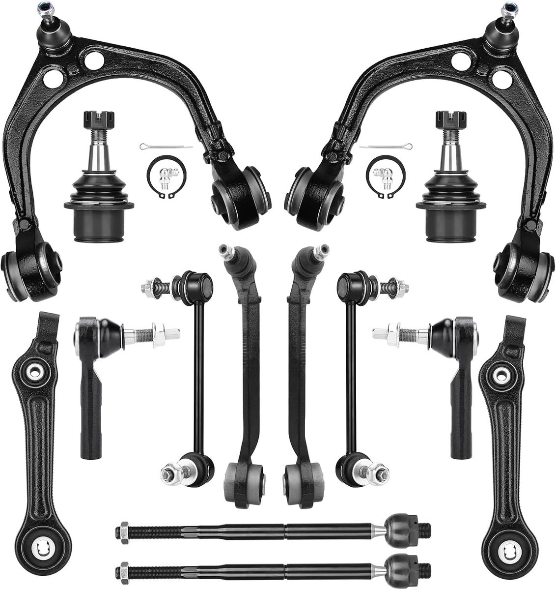 2011-2017 Chrysler 300, Dodge Challenger, Charger RWD 14 Pc Front & Lower Control Arm Kit