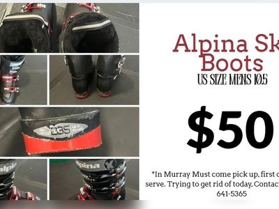 Alpina Men's Ski Boots - Black / Red - Size US 10.5 / MP 28.5