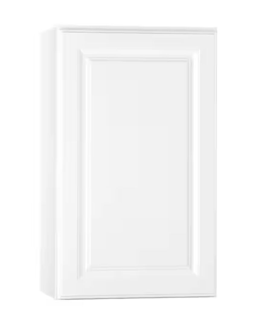 Hampton Bay Hampton 18 in. W x 12 in. D x 30 in. H Assembled Wall Kitchen Cabinet in Satin White