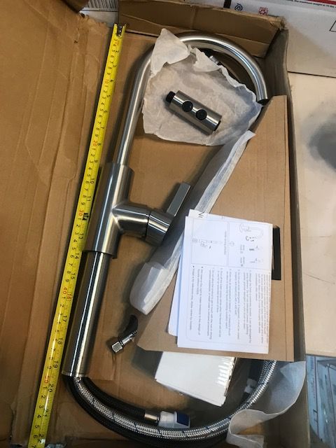 Kitchen faucet new single hole brushed nickle