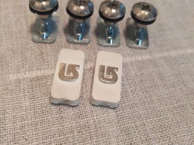 Burton Snowboard Binding Screws & Spacers - Set of 4, White Logo Spacers
