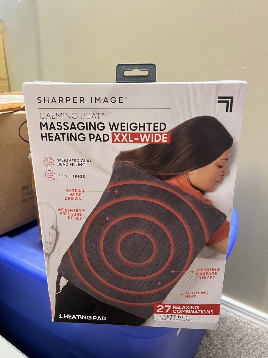 Sharper Image Calming Heat Massaging Weighted Heating Pad XXL-Wide