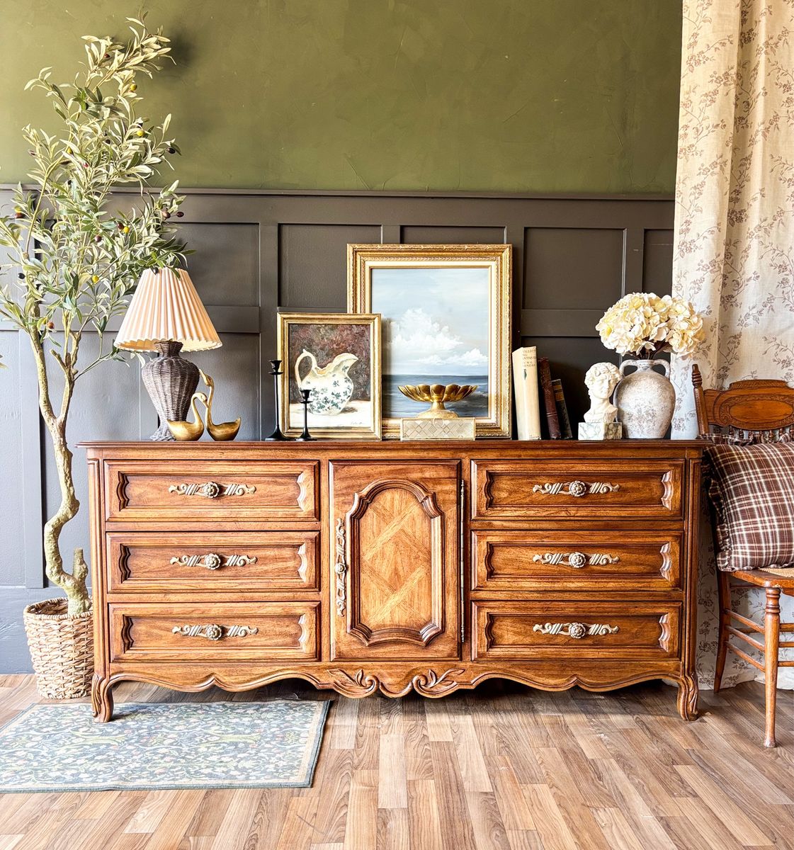 *FREE DELIVERY* Vintage Drexel Oak Long Dresser/Credenza