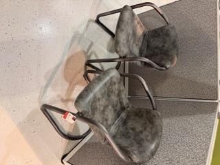 Grey Marble Industrial Side Chairs