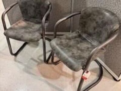 Grey Marble Industrial Side Chairs