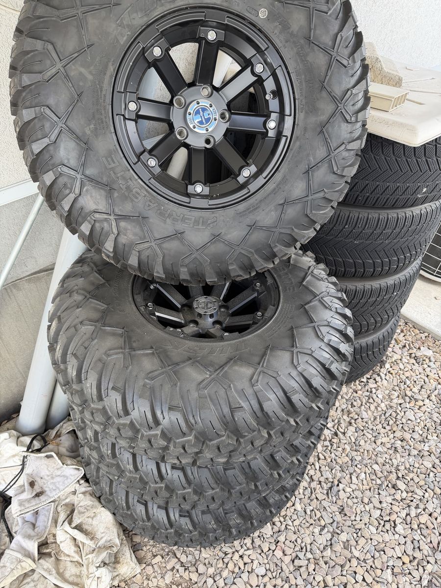 Tires for CF Moto!  ST-3 32x10-R14 (5x114.3) Terrabite Tires & Black Wheels - Set of 4 less than 50 miles