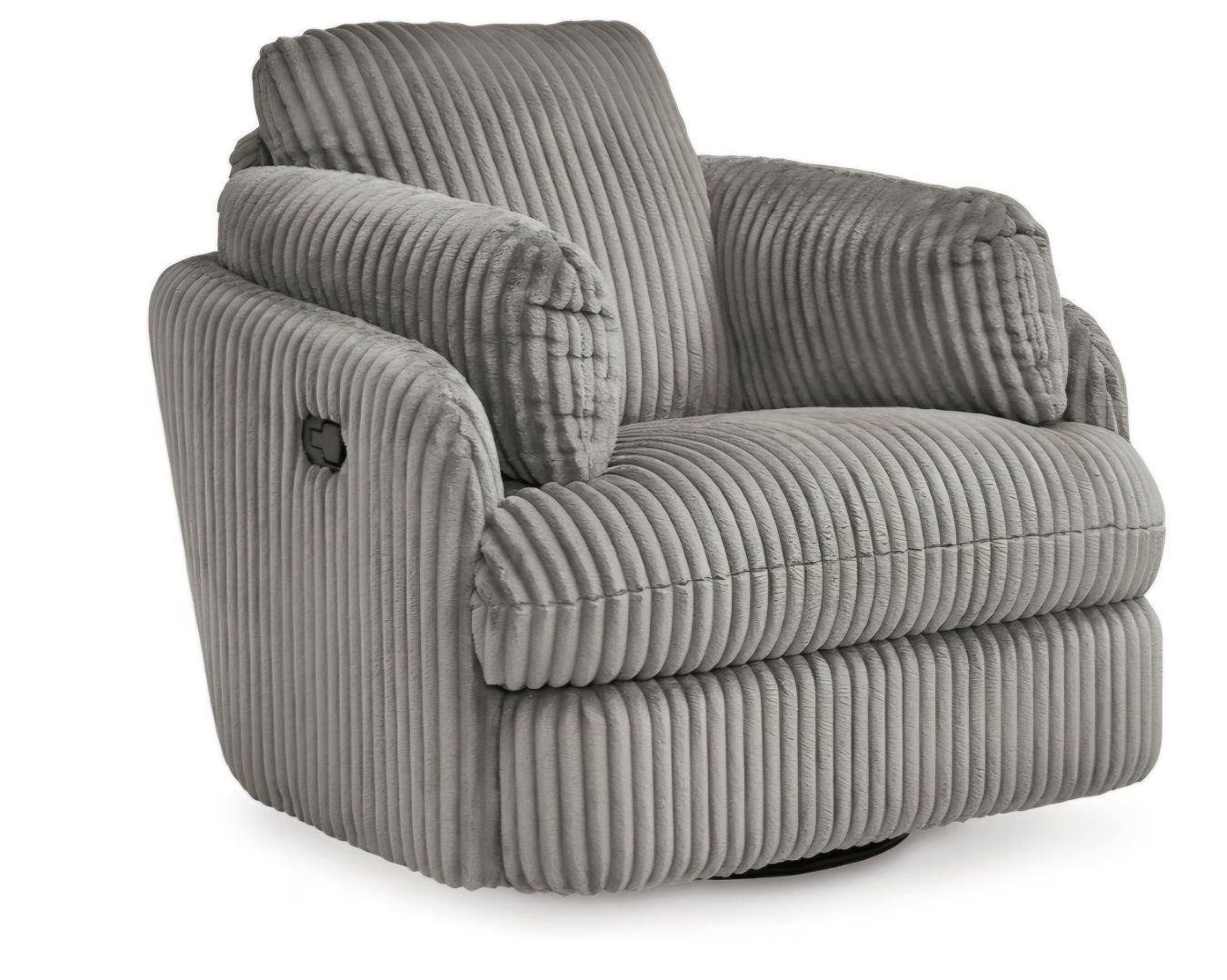 Signature Design by Ashley Tie-Breaker Swivel Glider Recliner, 2 Bolster Pillows, Hidden Storage, Fabric Upholstery