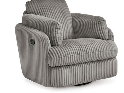 Signature Design by Ashley Tie-Breaker Swivel Glider Recliner, 2 Bolster Pillows, Hidden Storage, Fabric Upholstery